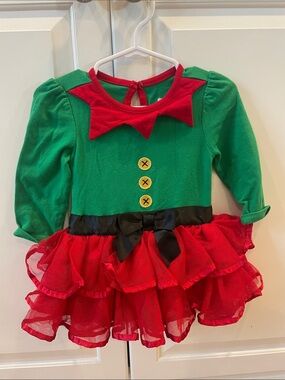 Koala Kids Red & Green Elf Tutu Costume Dress